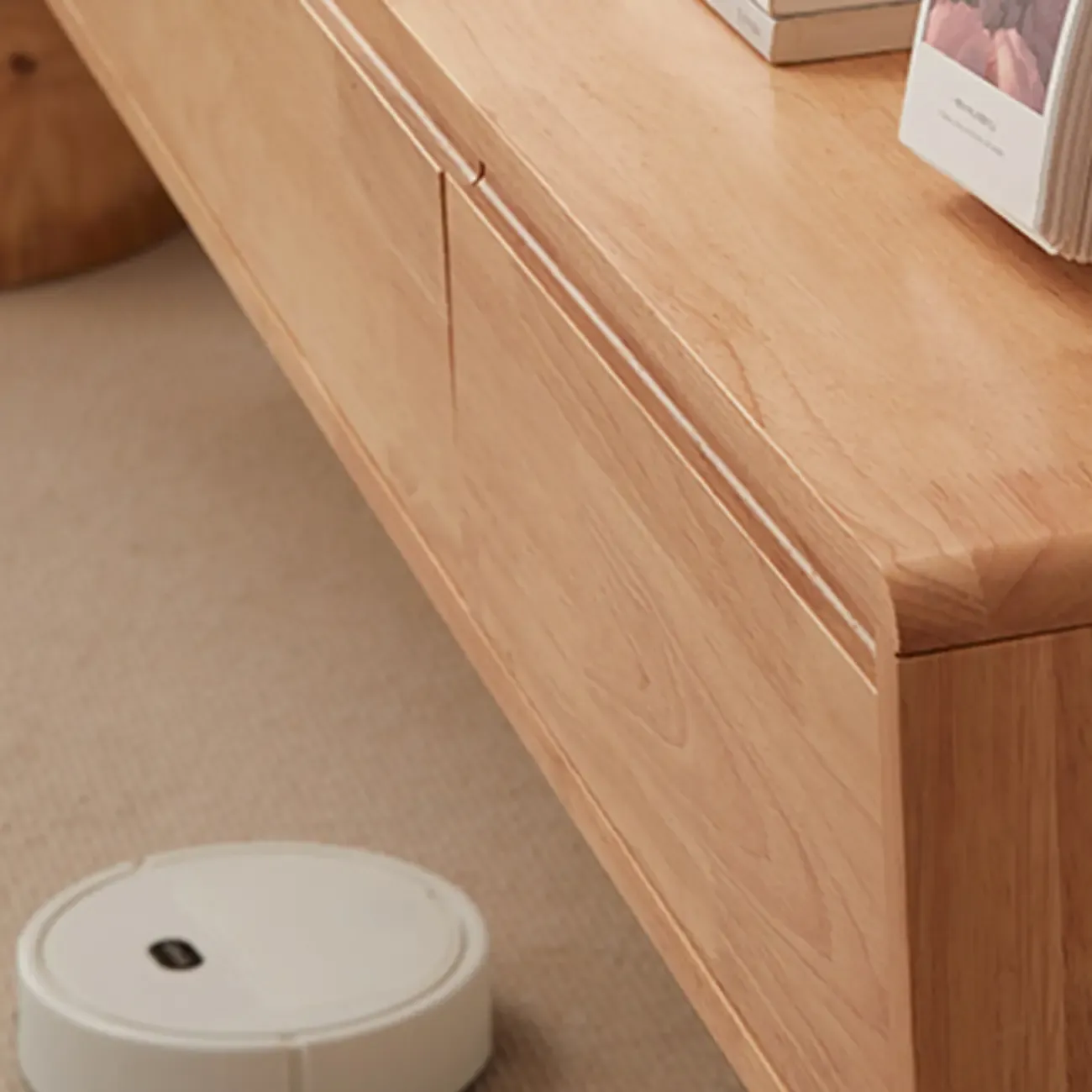 Modern Wooden Wall-mounted TV Stand for Living Room Image - 19