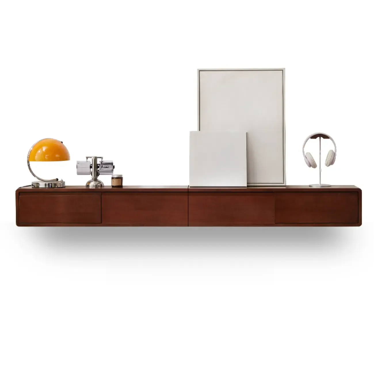 Modern Wooden Wall-mounted TV Stand for Living Room Image - 20