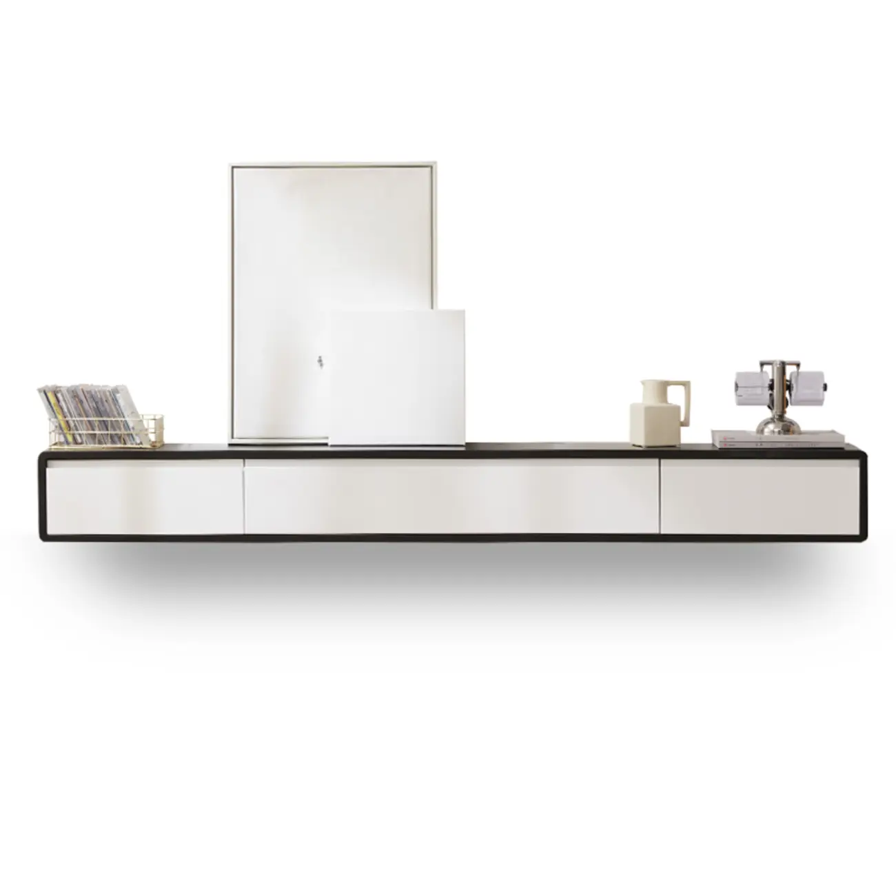 Modern Wooden Wall-mounted TV Stand for Living Room Image - 21 | homeyfad