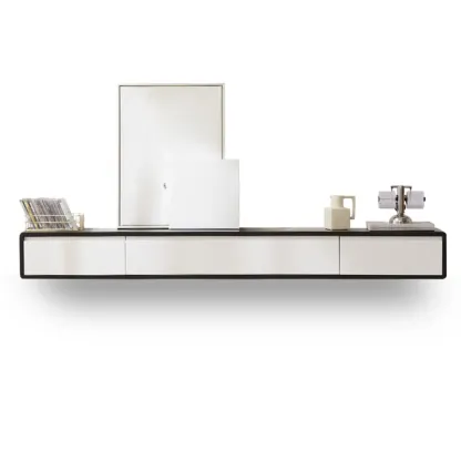 Modern Wooden Wall-mounted TV Stand for Living Room Image - 21