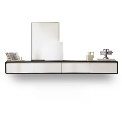 Modern Wooden Wall-mounted TV Stand for Living Room Image - 22