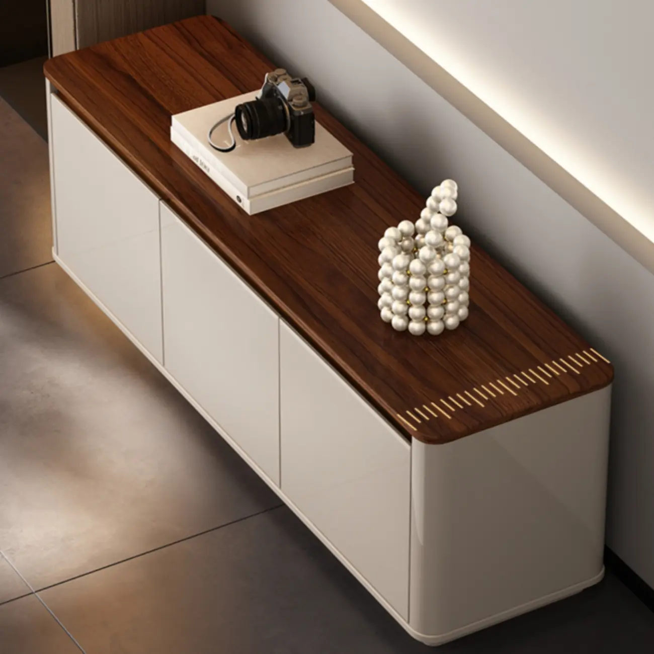 Luminous Low Wood Shoe Storage Bench for Entryway Image - 4 | homeyfad