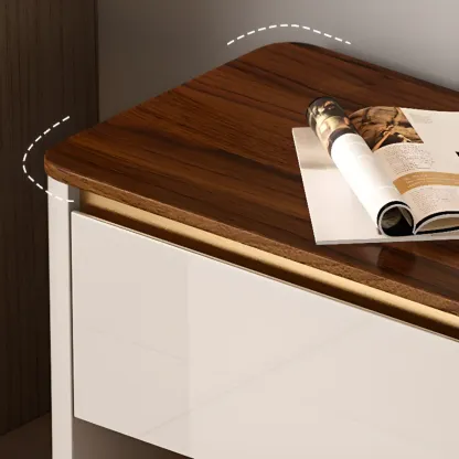 Luminous Low Wood Shoe Storage Bench for Entryway Image - 16