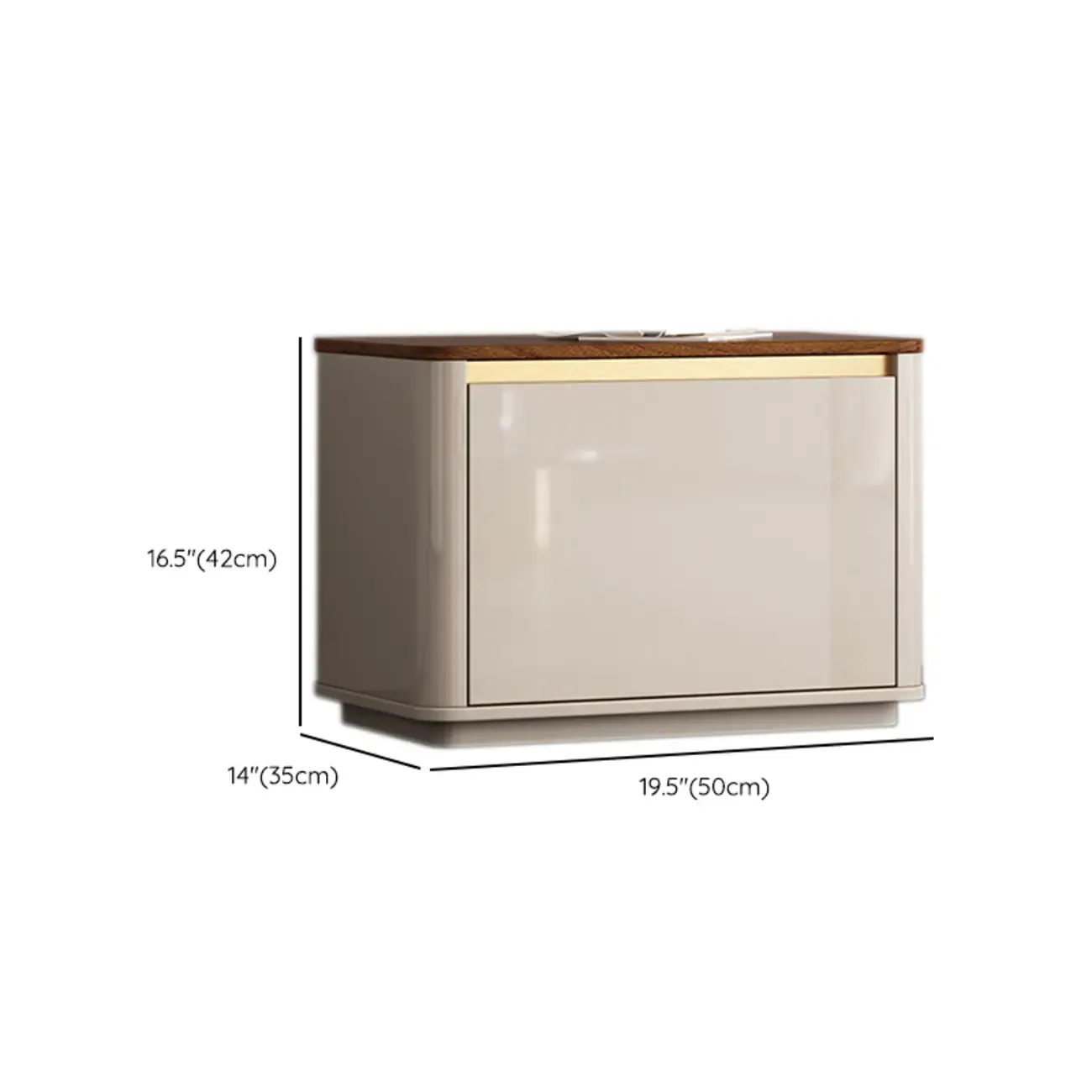 Luminous Low Wood Shoe Storage Bench for Entryway #size