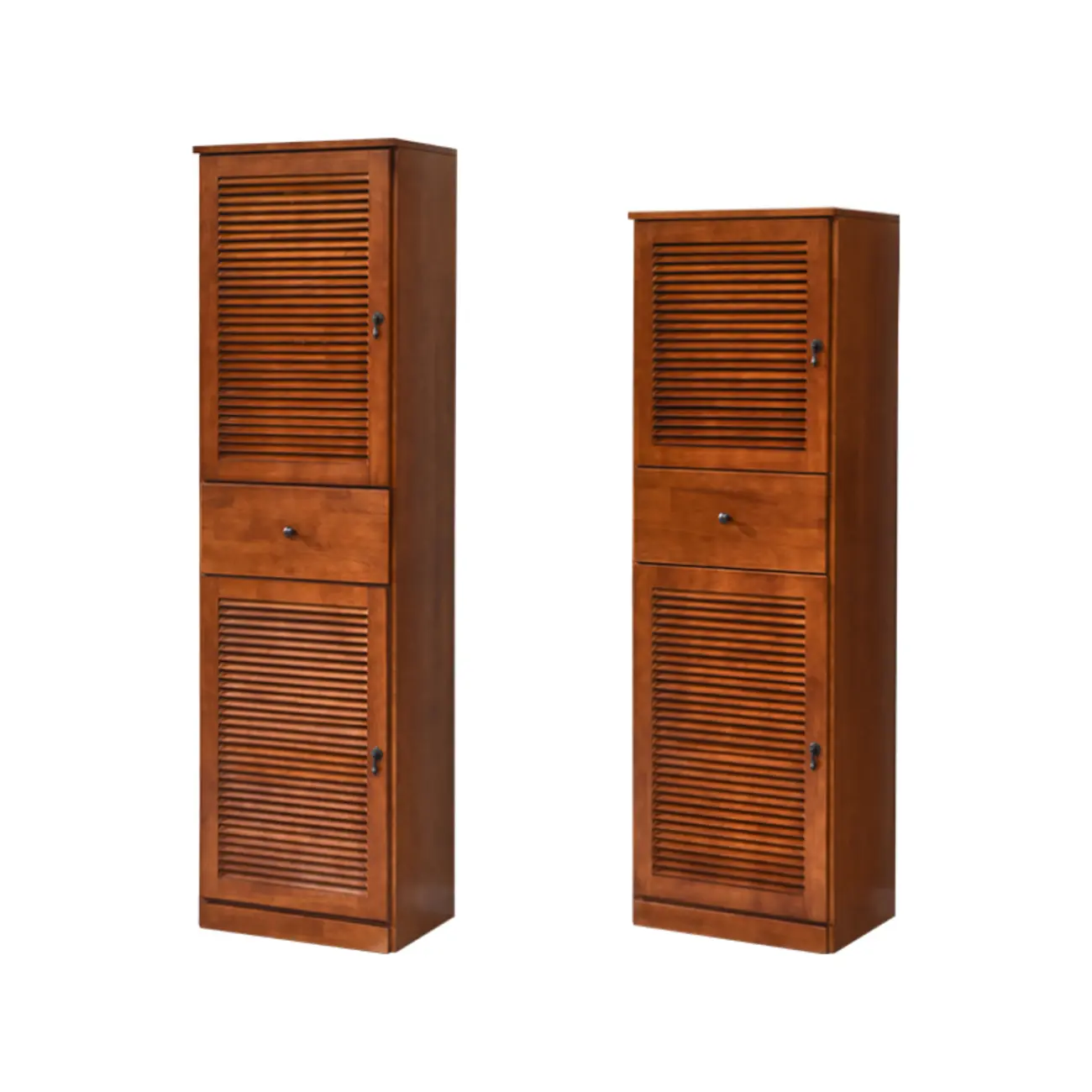 Nordic Tall Beige Solid Wood Shoe Cabinet for Entryway Image - 10 | homeyfad