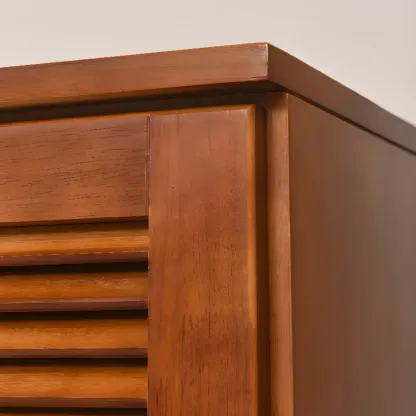 Nordic Tall Beige Solid Wood Shoe Cabinet for Entryway Image - 11