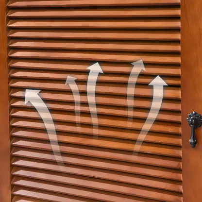 Nordic Tall Beige Solid Wood Shoe Cabinet for Entryway Image - 14