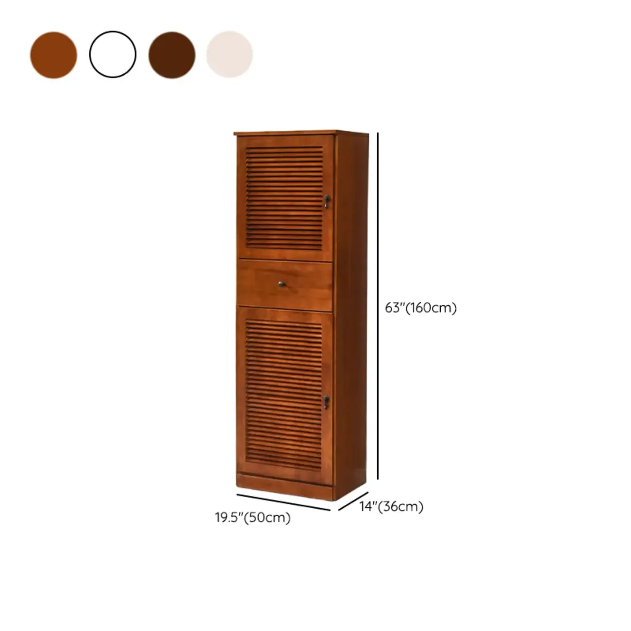 Nordic Tall Beige Solid Wood Shoe Cabinet for Entryway #size