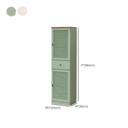 Nordic Tall Beige Solid Wood Shoe Cabinet for Entryway Image - 28