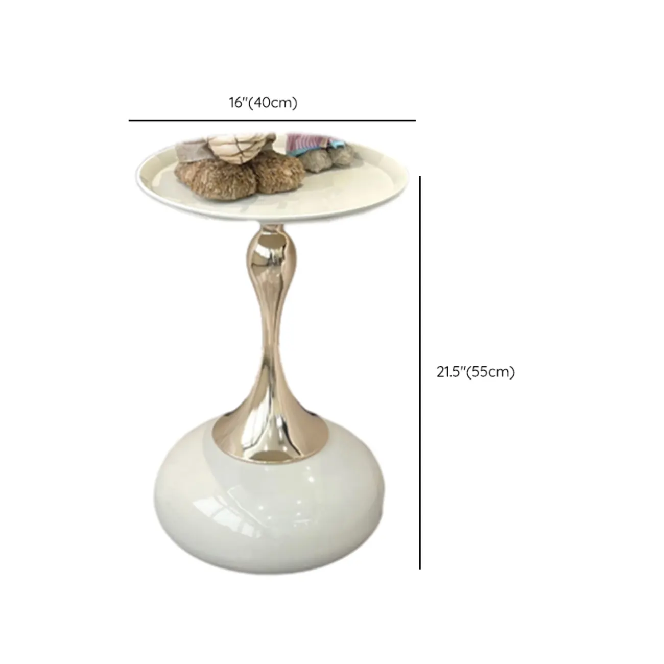 Walnut Steel Round End Table with Abstract Base Image - 16 | homeyfad