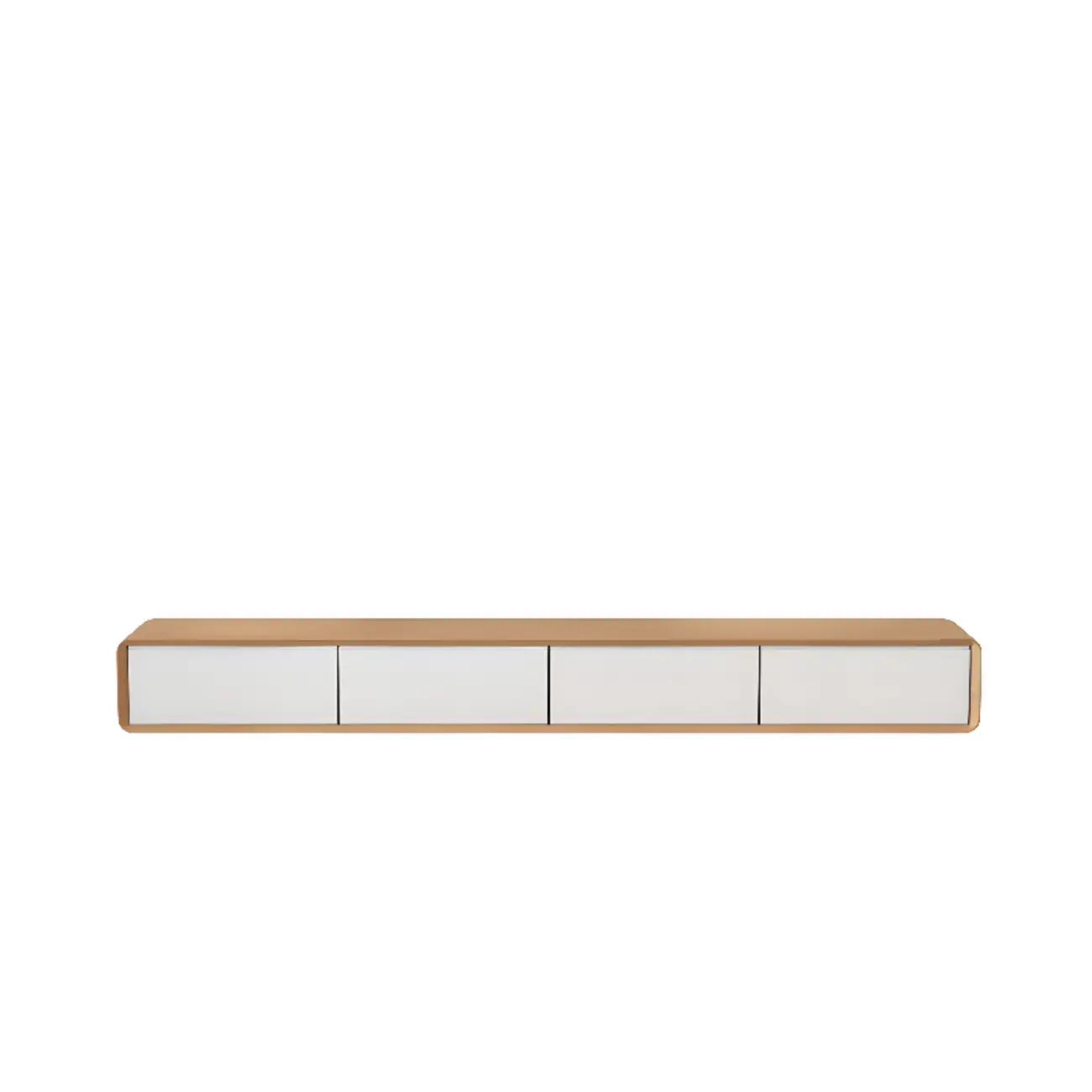 Walnut-Black Wood Drawers Floating Mount TV Stand Wall-Mounted Image - 10 | homeyfad