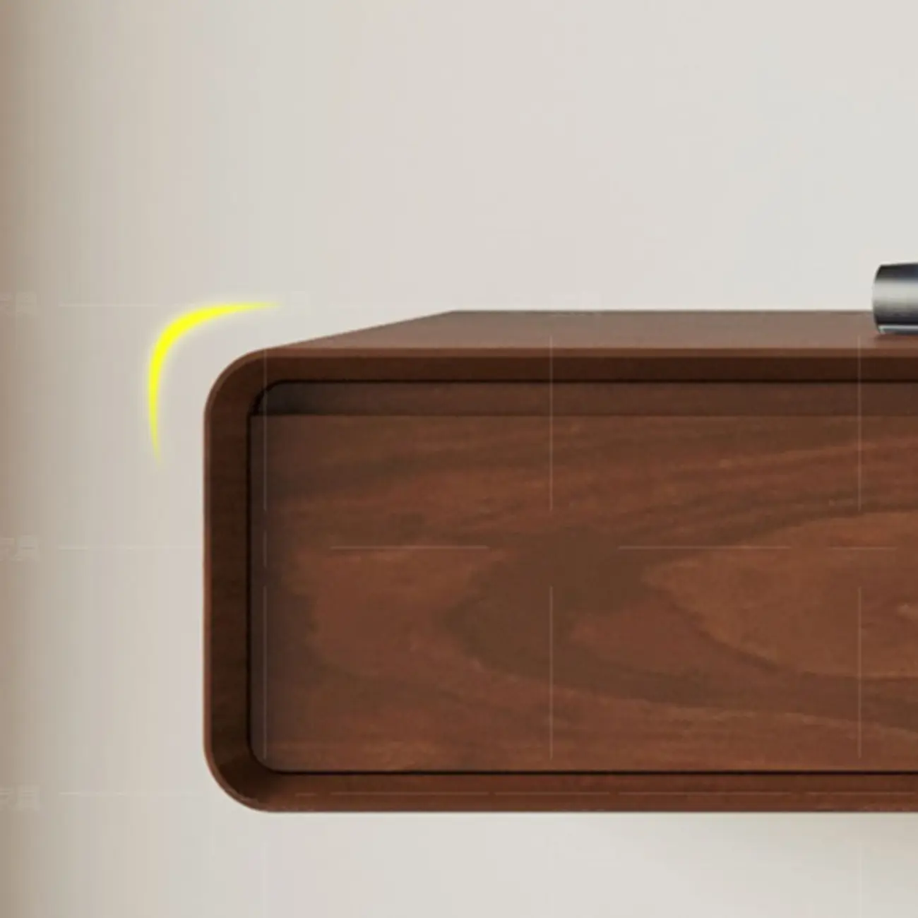 Walnut-Black Wood Drawers Floating Mount TV Stand Wall-Mounted Image - 5 | homeyfad