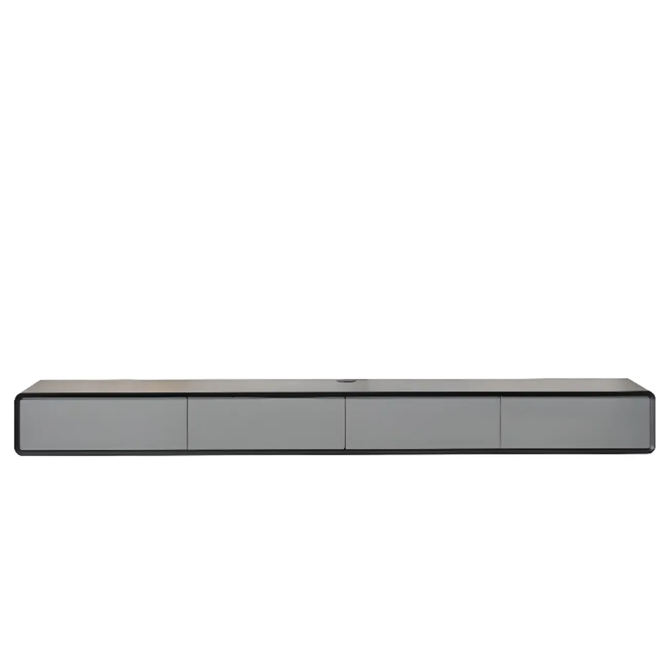 Walnut-Black Wood Drawers Floating Mount TV Stand Wall-Mounted Image - 21