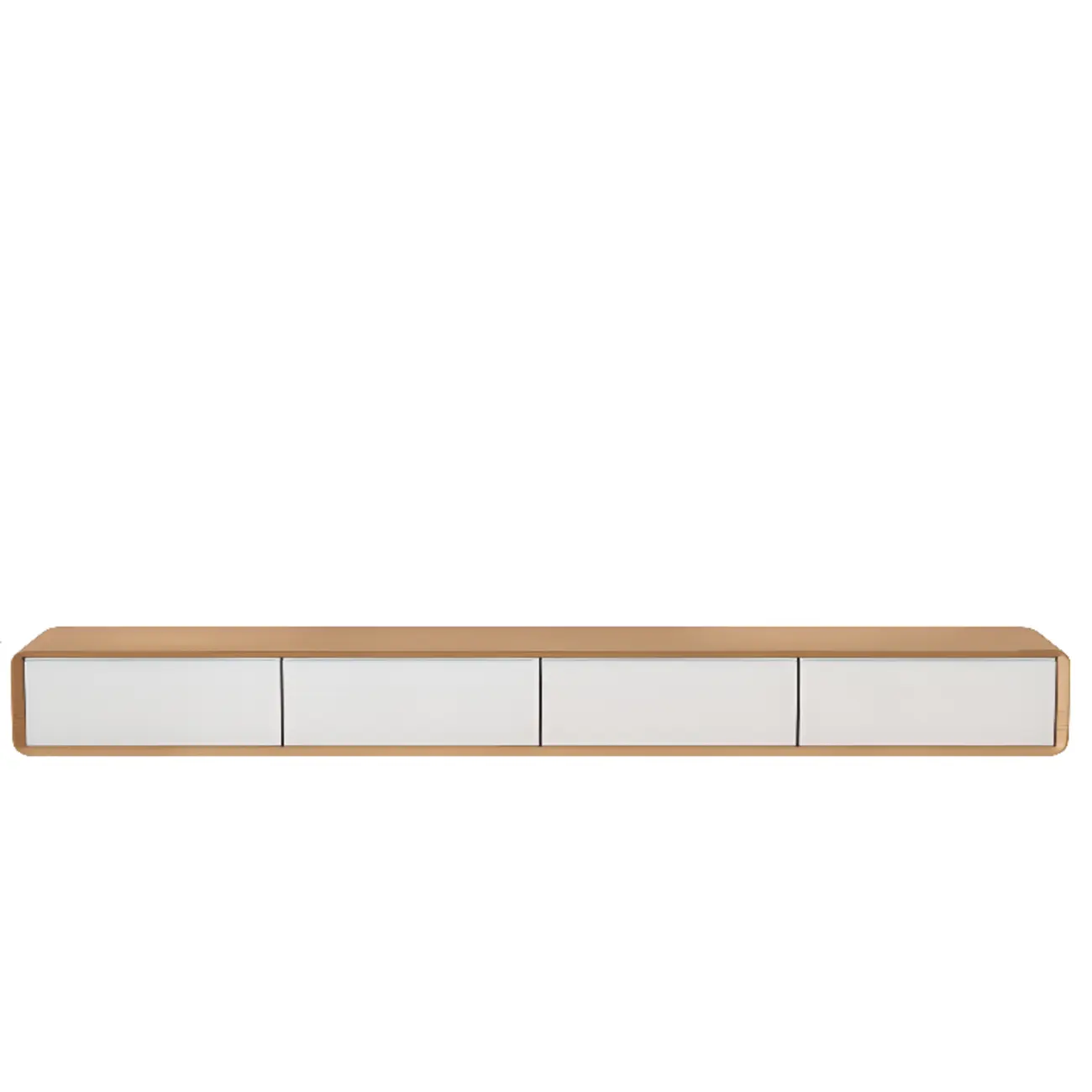 Walnut-Black Wood Drawers Floating Mount TV Stand Wall-Mounted Image - 31 | homeyfad