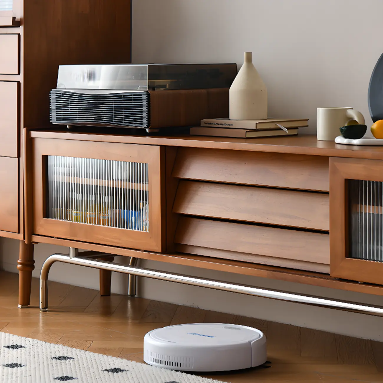 Traditional Wooden TV Stand with Flexible Storage for Living Room Image - 6 | homeyfad