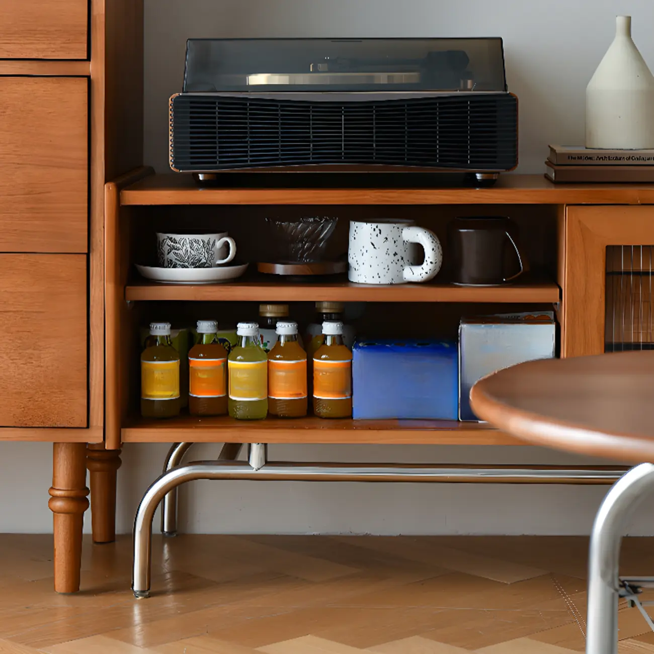 Traditional Wooden TV Stand with Flexible Storage for Living Room Image - 8 | homeyfad