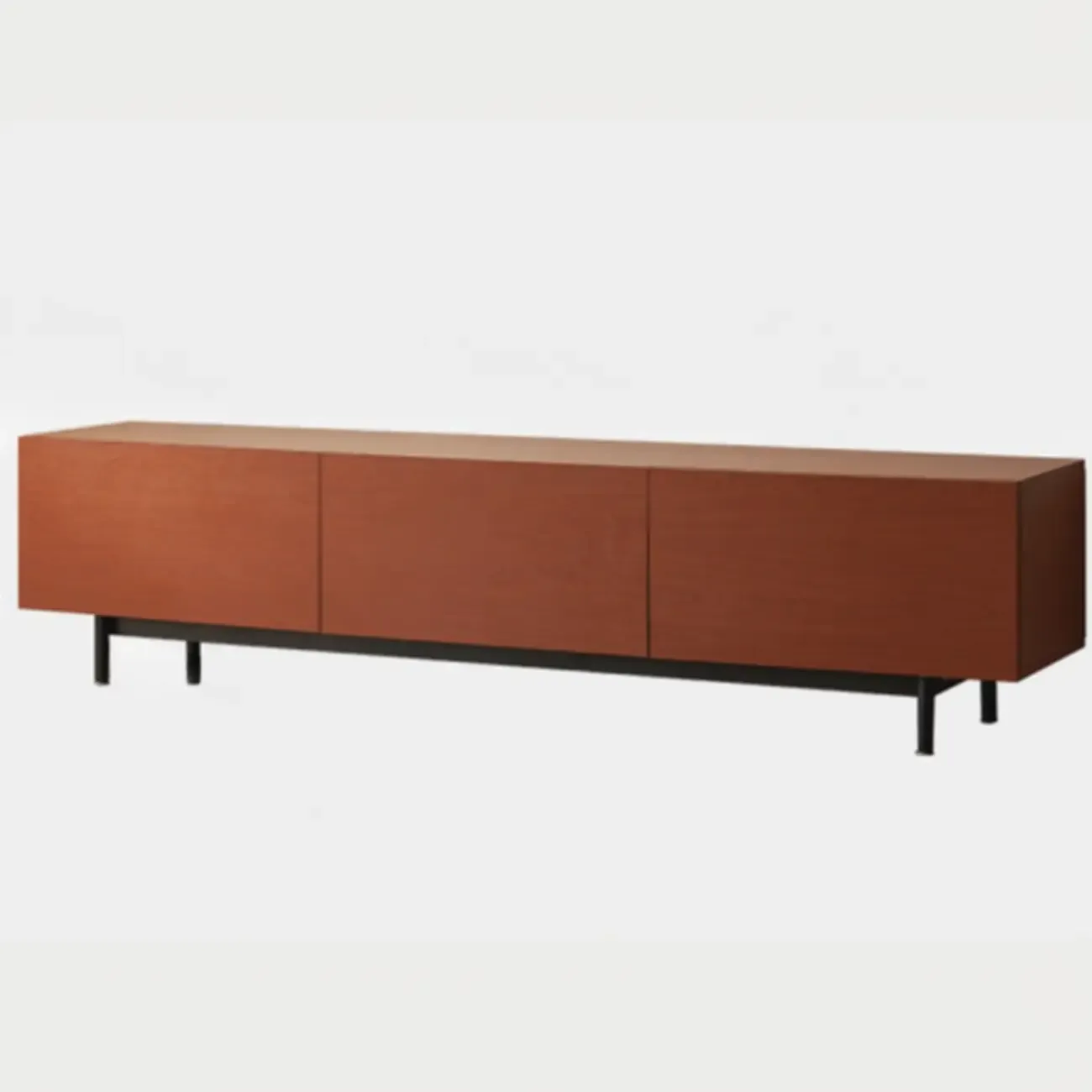 71" Mid-Century Rectangle Walnut Wood Cabinet Doors TV Stand Image - 28