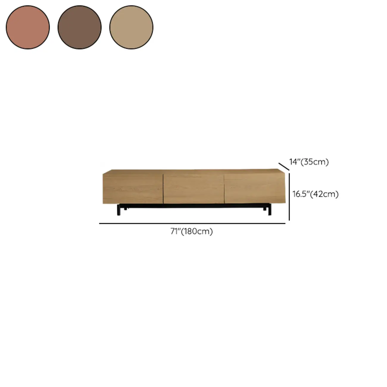 71" Mid-Century Rectangle Walnut Wood Cabinet Doors TV Stand Image - 13 | homeyfad