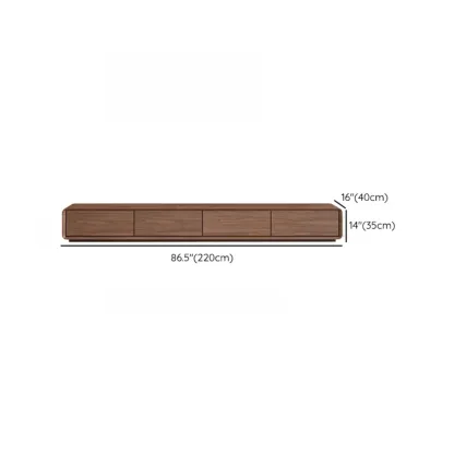 Mid-Century Brown Wooden TV Stand for Living Room Image - 12