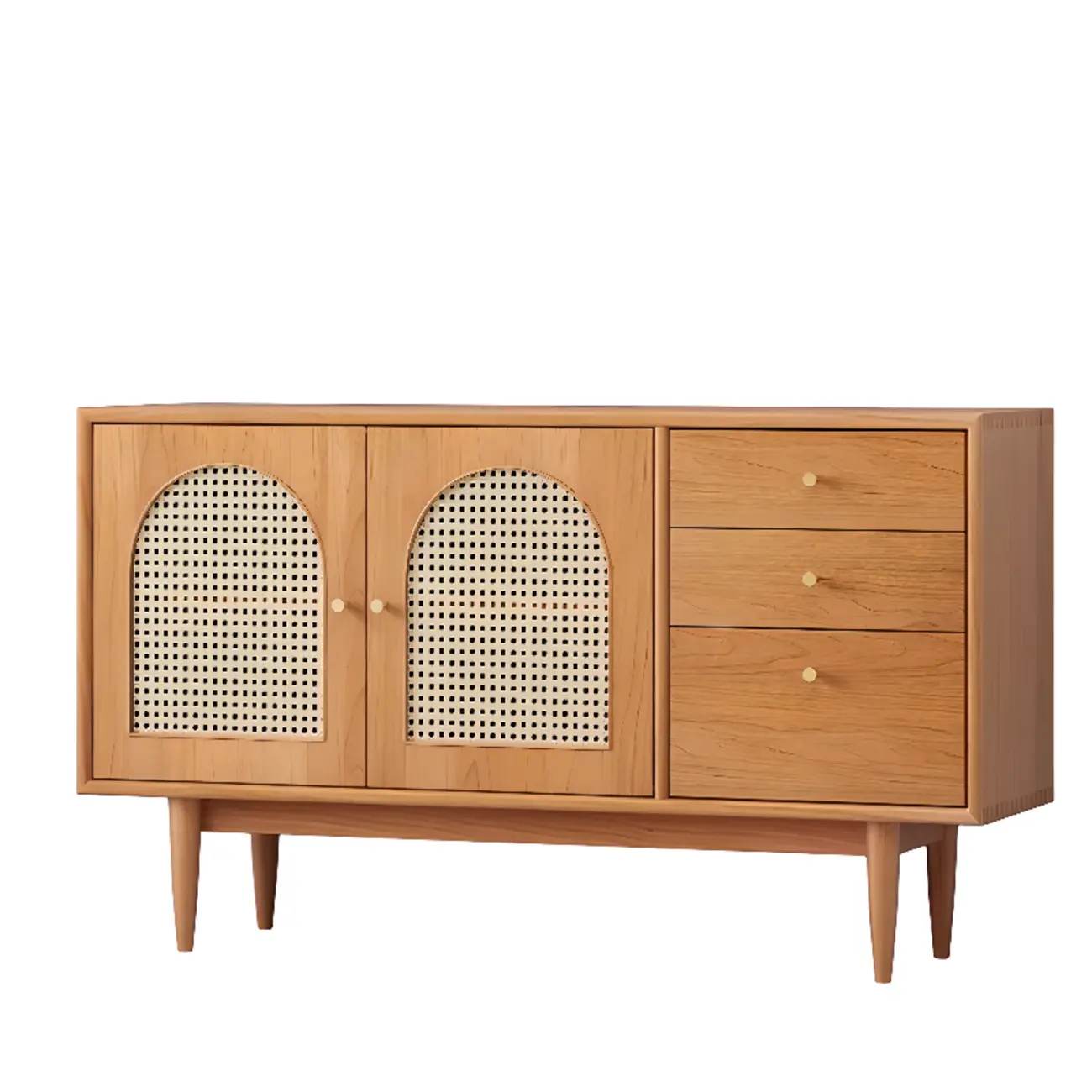Modern Horizonal Nut-brown Wood Storage Buffet Sideboard Image - 7 | homeyfad
