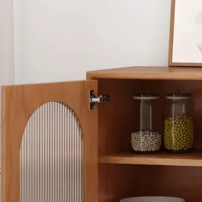 Modern Horizonal Nut-brown Wood Storage Buffet Sideboard Image - 10