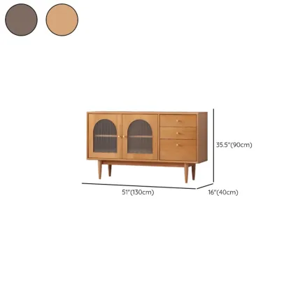 Modern Horizonal Nut-brown Wood Storage Buffet Sideboard #size