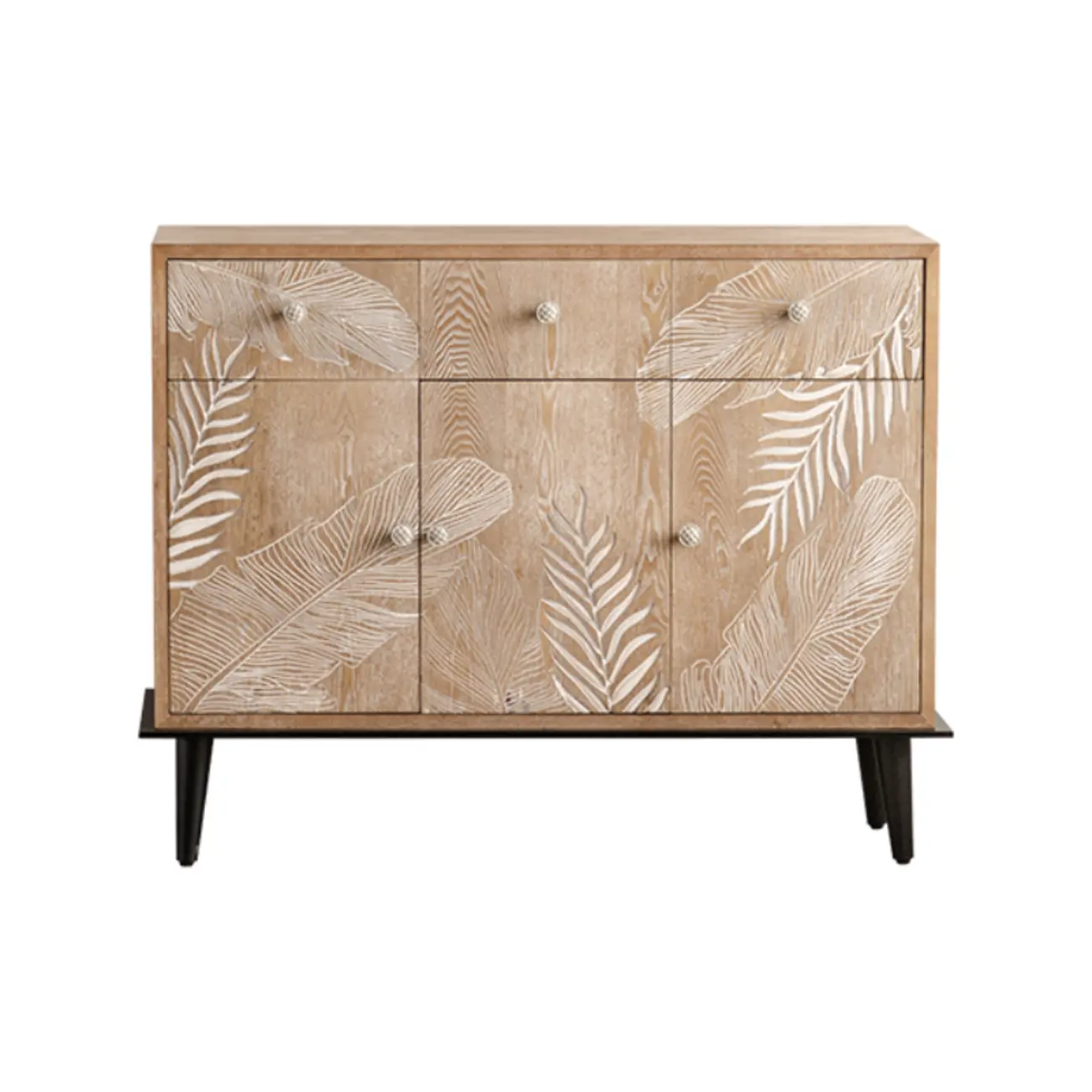 Rustic Natural Wooden Storage Buffet Accent Cabinet Image - 10 | homeyfad