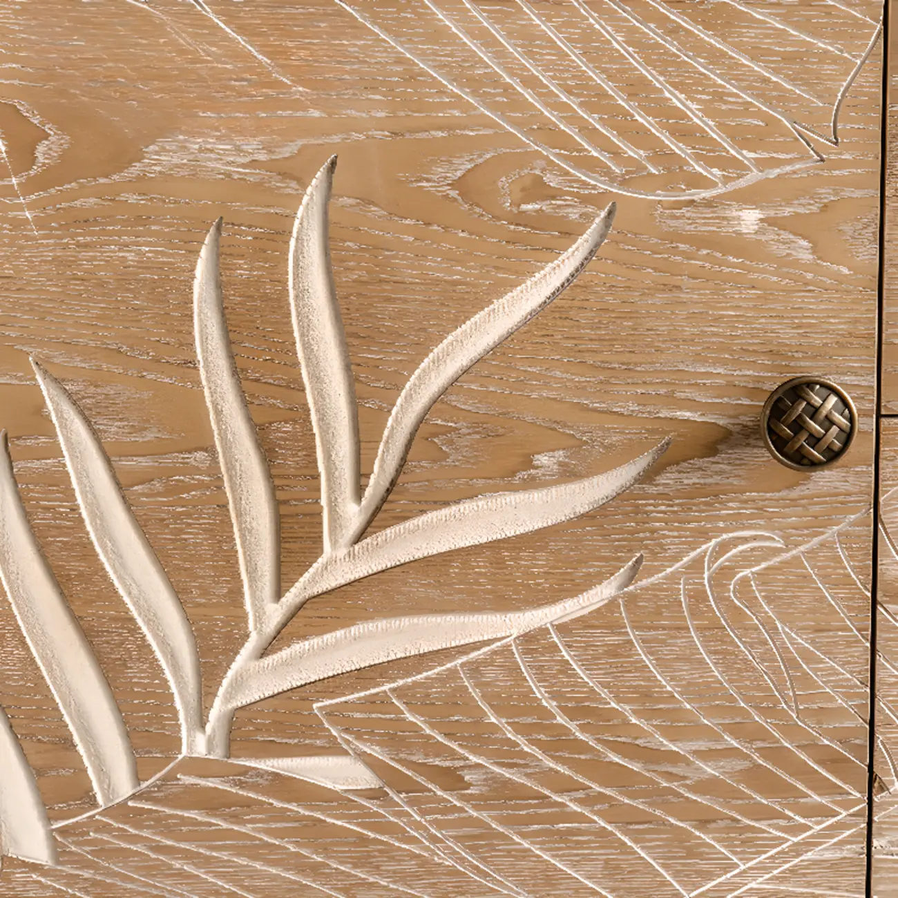 Rustic Natural Wooden Storage Buffet Accent Cabinet Image - 14 | homeyfad