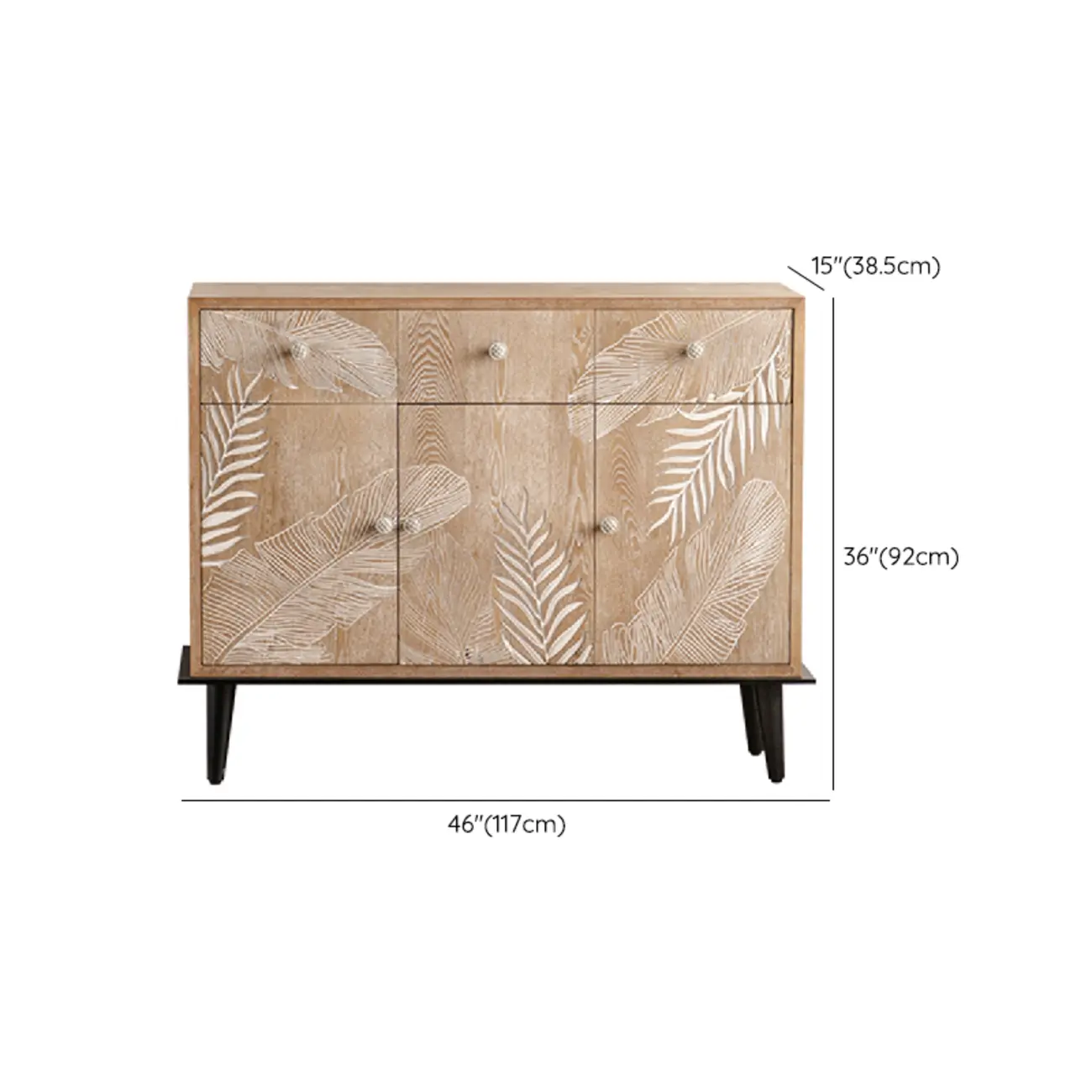 Rustic Natural Wooden Storage Buffet Accent Cabinet Image - 21 | homeyfad