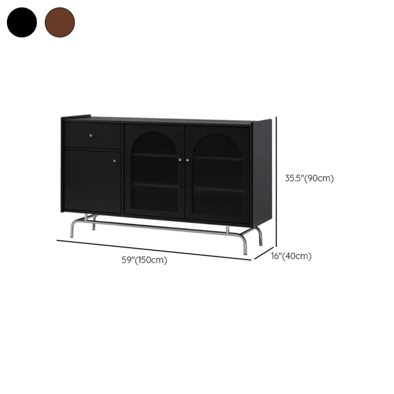Modern Ink Wood Metal Base Rattan Cabinet for Living Room Image - 15 | homeyfad