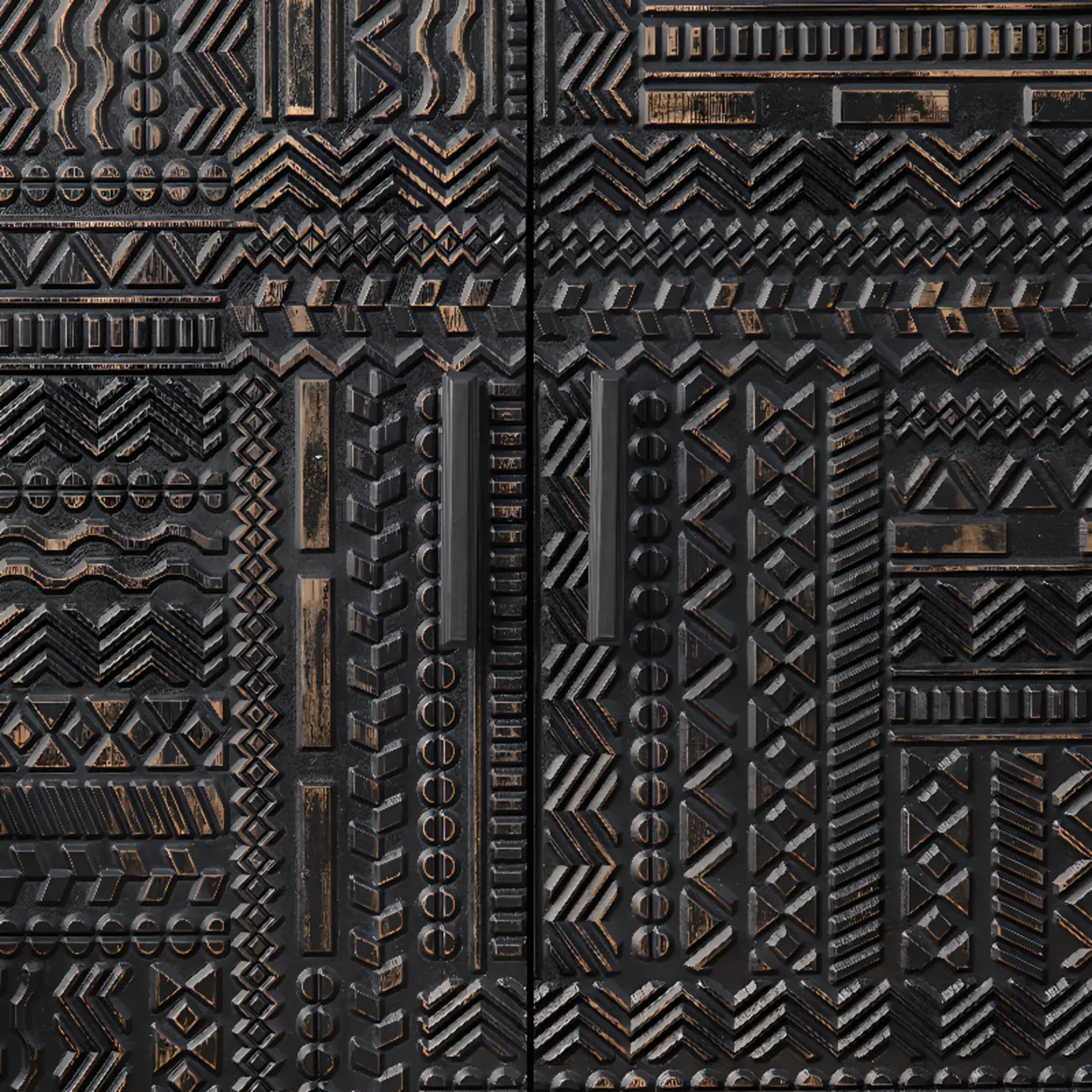 Modern Black Wooden Parlor Intricate Carved Cabinet Image - 11 | homeyfad