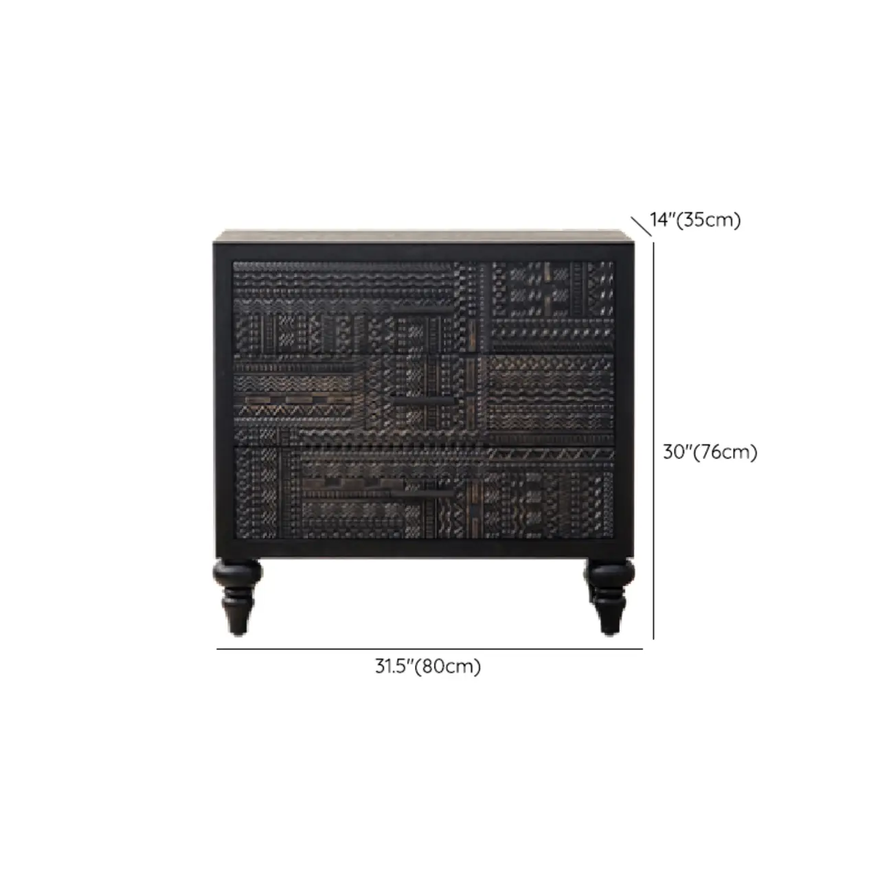 Modern Black Wooden Parlor Intricate Carved Cabinet Image - 18 | homeyfad