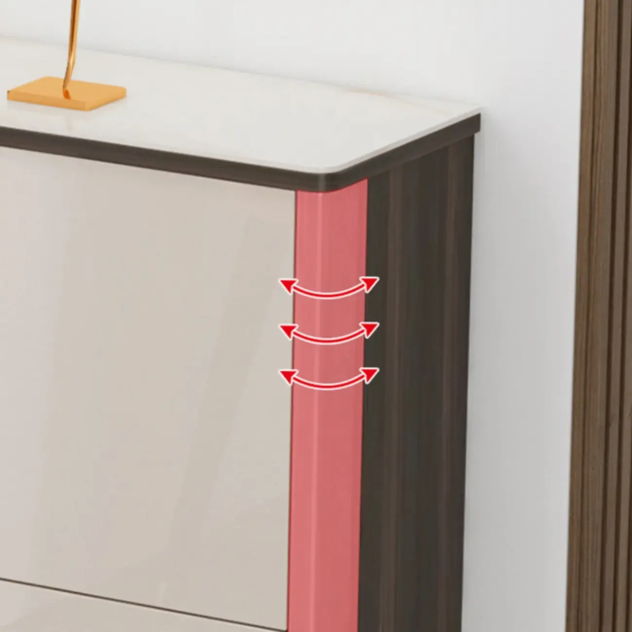 Glossy Shoe Cabinet with Sliding Doors for Entryway Image - 20