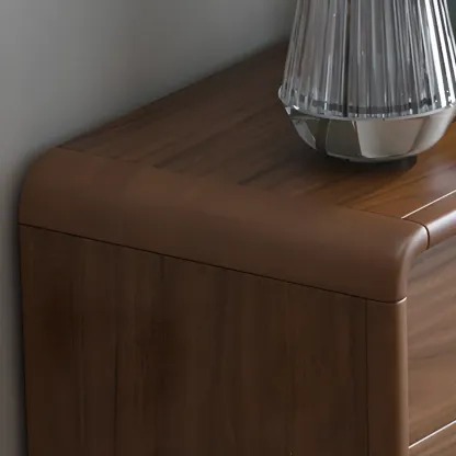 Traditional Walnut Entryway Shoe Storage Cabinet Image - 28