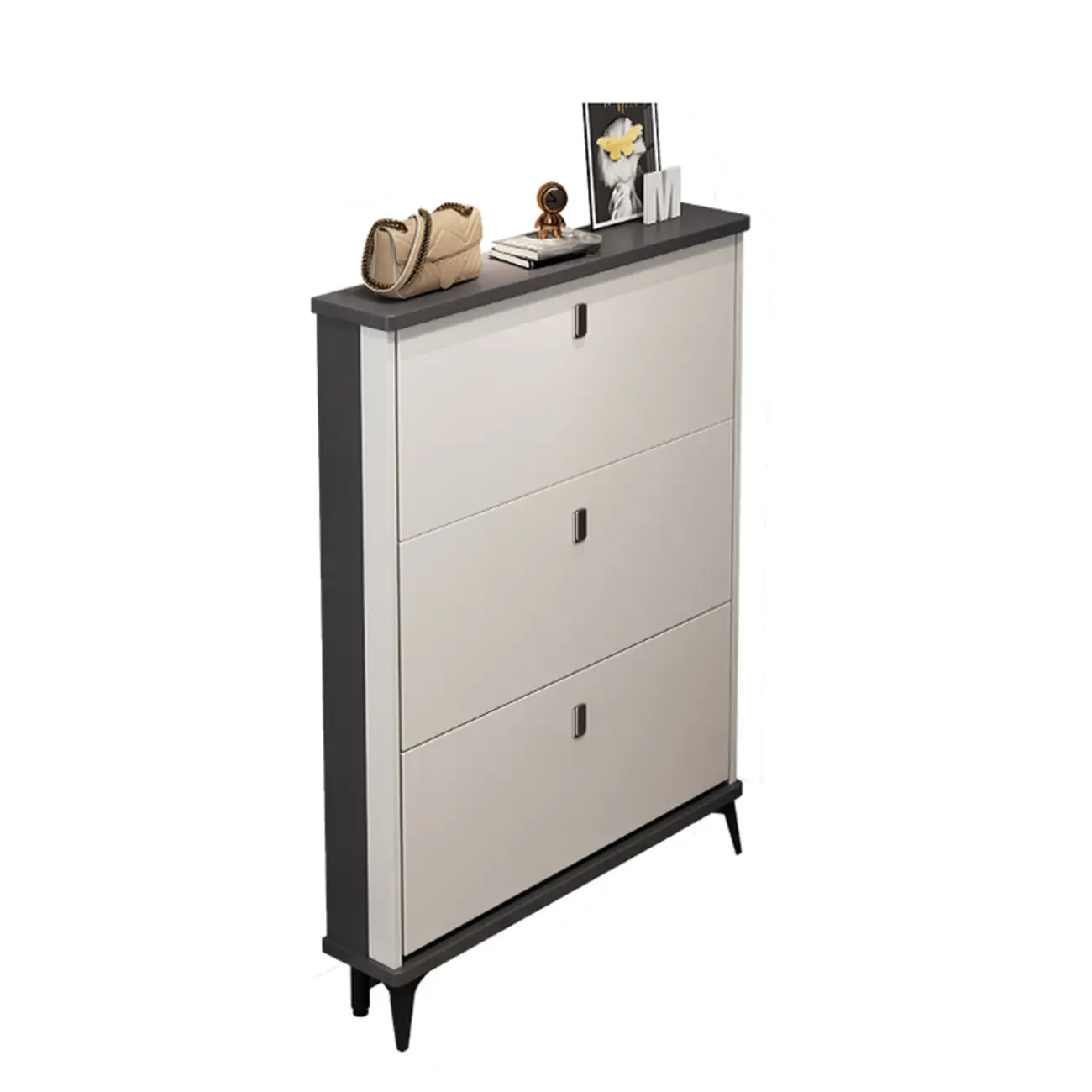 Modern Wood Shoe Cabinet with Adjustable Shelves, Entryway | homeyfad