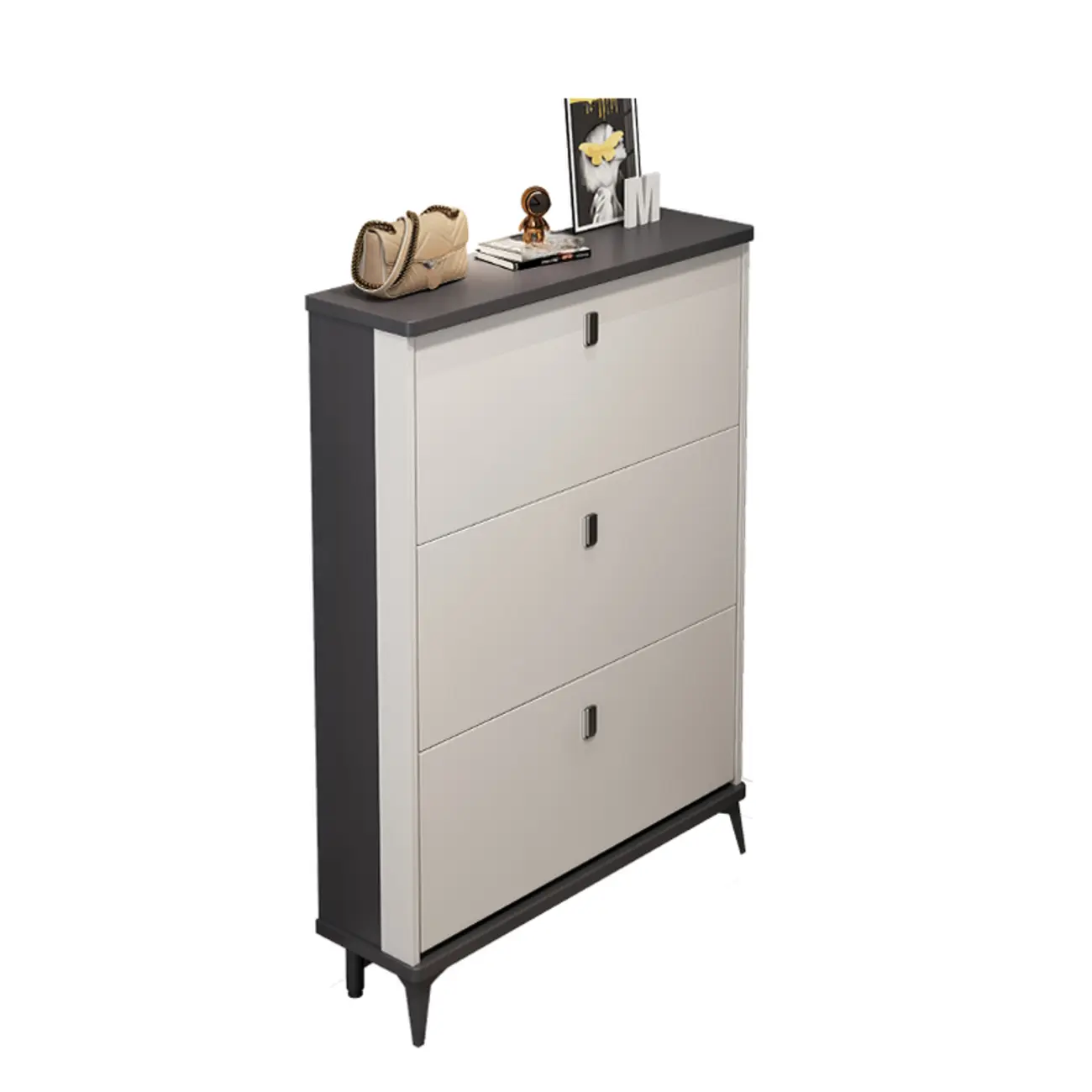 Modern Wood Shoe Cabinet with Adjustable Shelves, Entryway | homeyfad