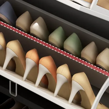 Modern Wood Shoe Cabinet with Adjustable Shelves, Entryway