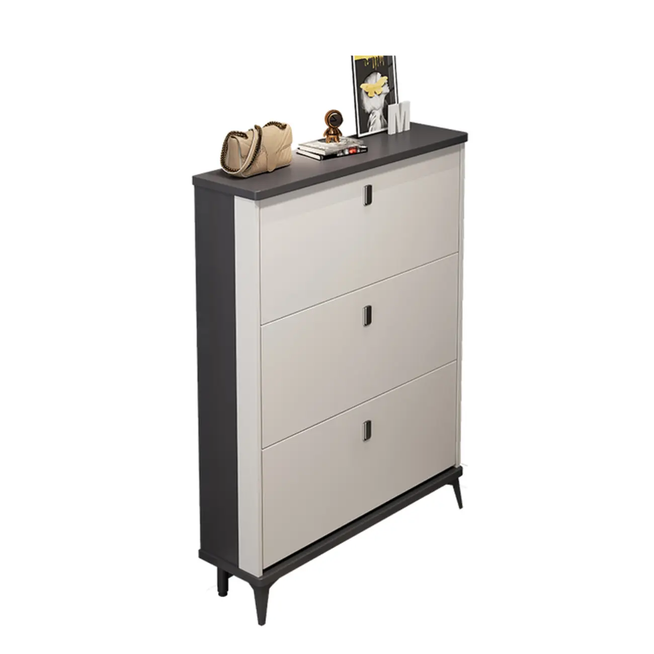 Modern Wood Shoe Cabinet with Adjustable Shelves, Entryway | homeyfad