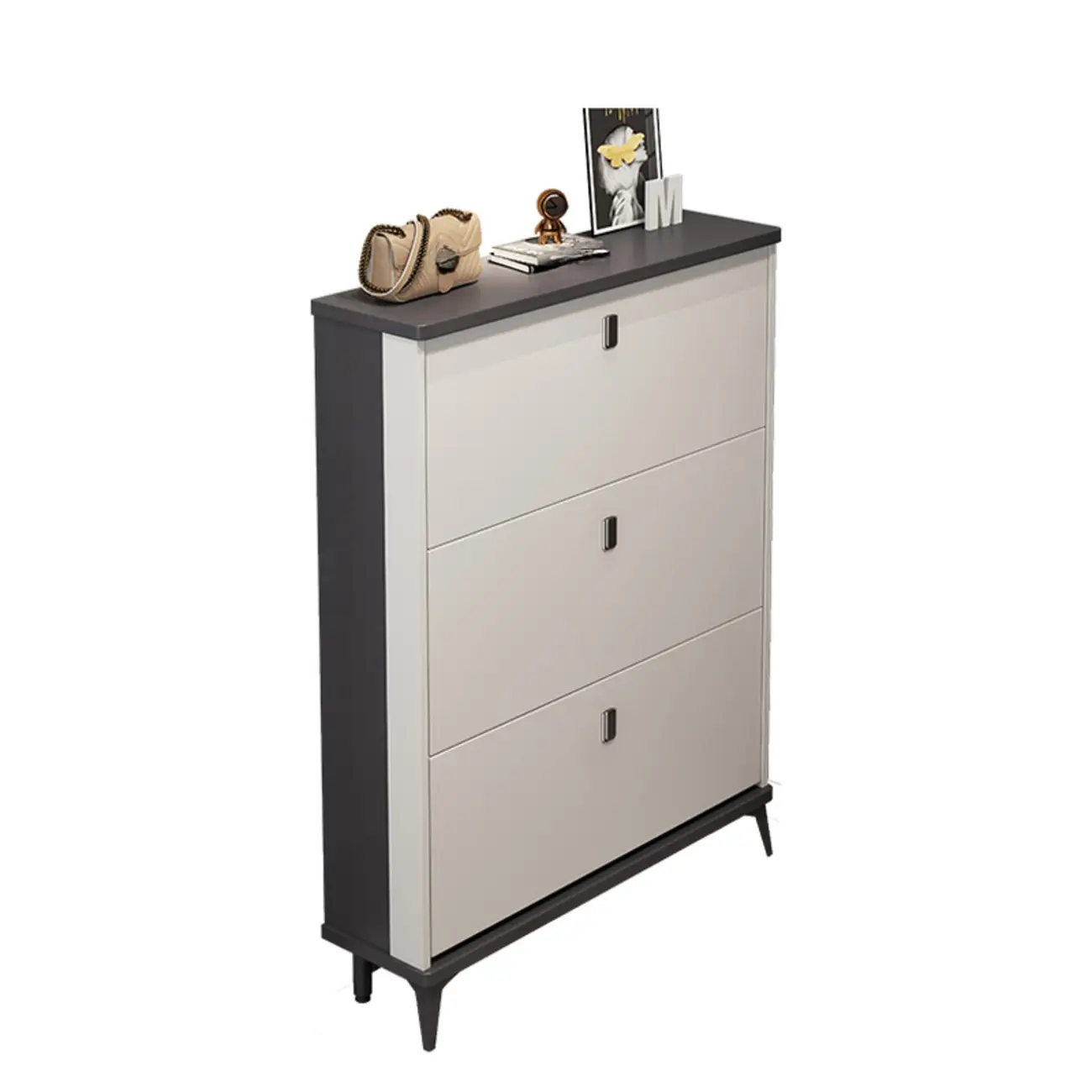 Modern Wood Shoe Cabinet with Adjustable Shelves, Entryway | homeyfad