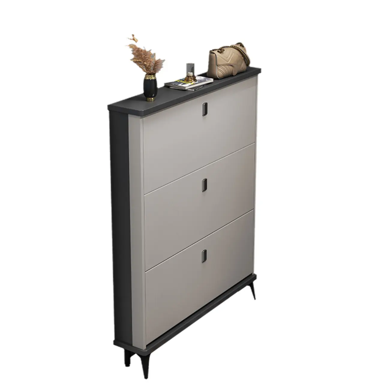 Modern Wood Shoe Cabinet with Adjustable Shelves, Entryway | homeyfad