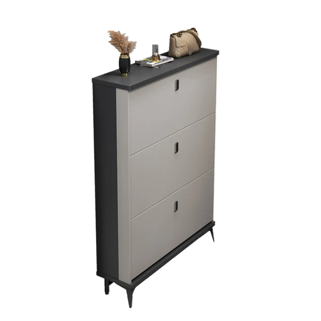 Modern Wood Shoe Cabinet with Adjustable Shelves, Entryway | homeyfad