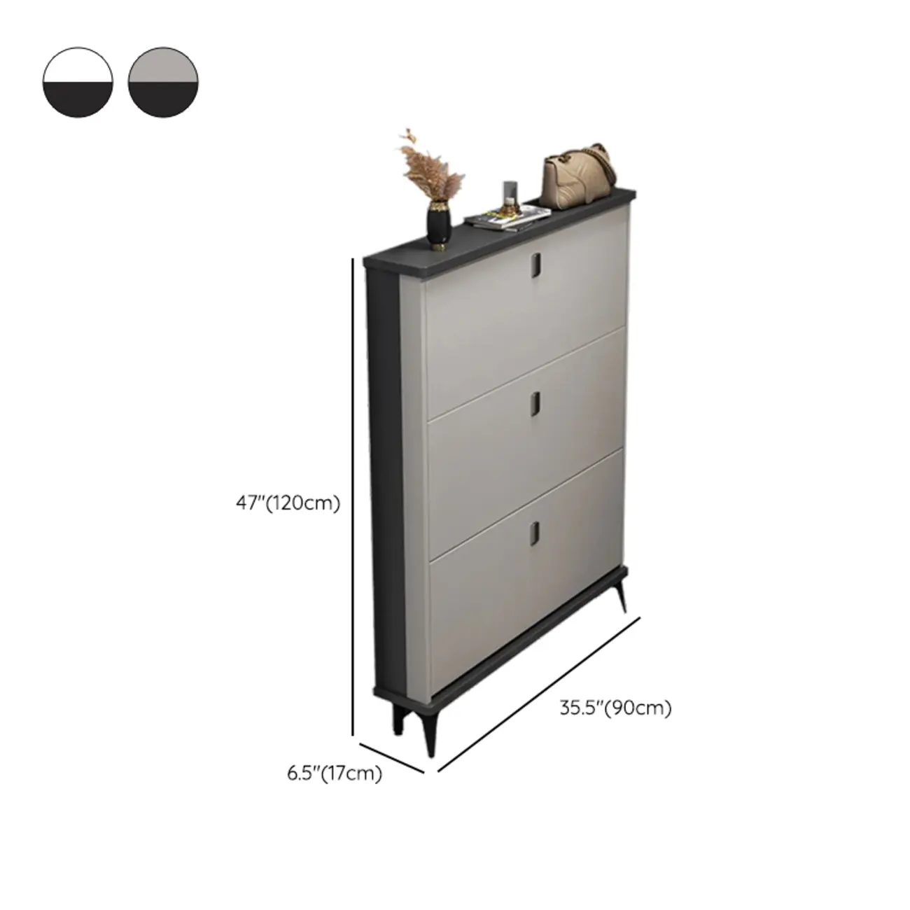 Modern Wood Shoe Cabinet with Adjustable Shelves, Entryway | homeyfad