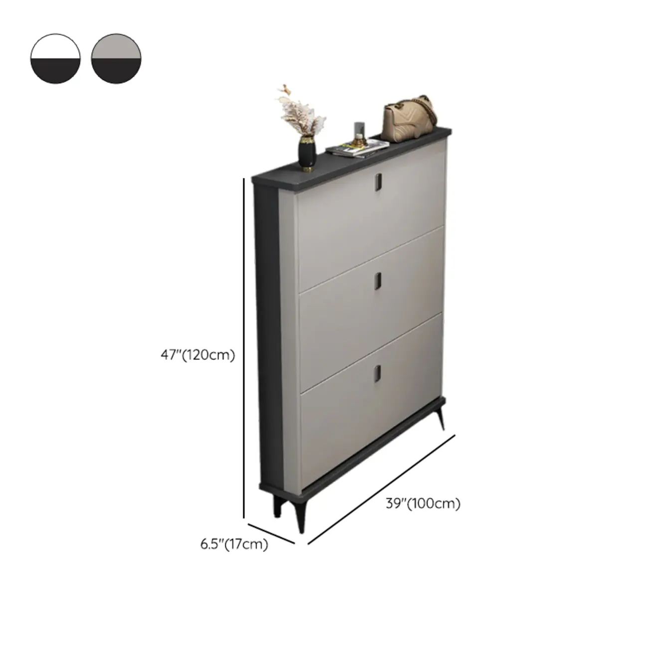 Modern Wood Shoe Cabinet with Adjustable Shelves, Entryway | homeyfad