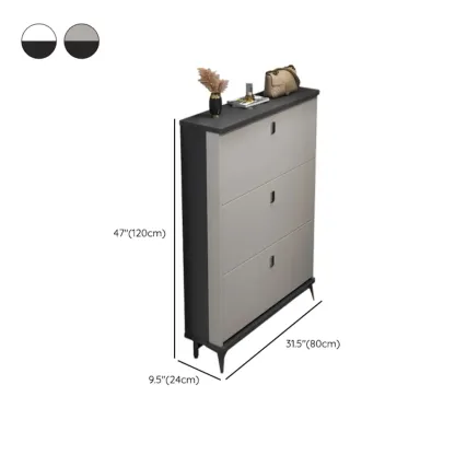 Modern Wood Shoe Cabinet with Adjustable Shelves, Entryway