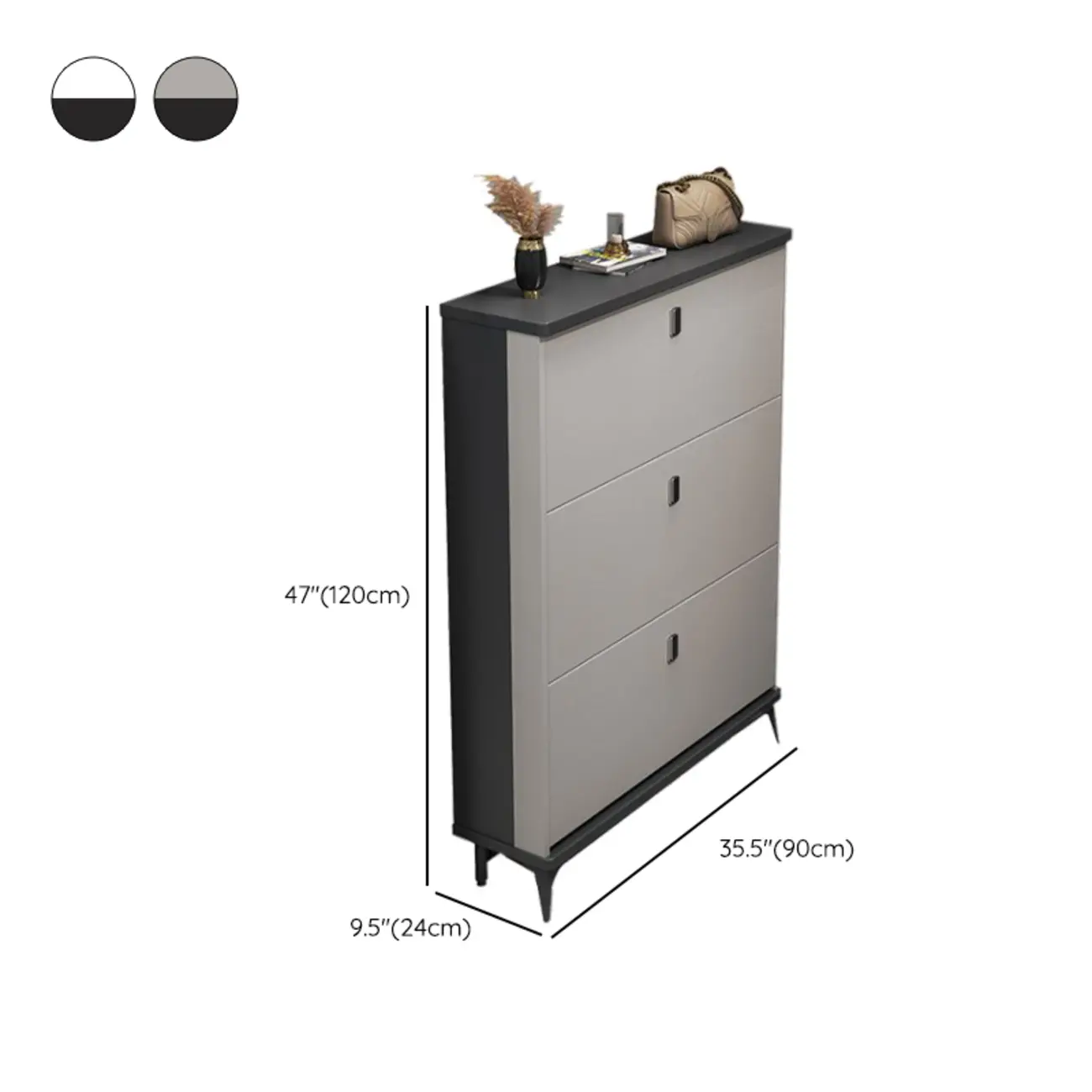 Modern Wood Shoe Cabinet with Adjustable Shelves, Entryway | homeyfad