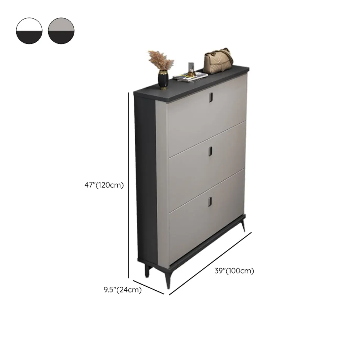 Modern Wood Shoe Cabinet with Adjustable Shelves, Entryway | homeyfad