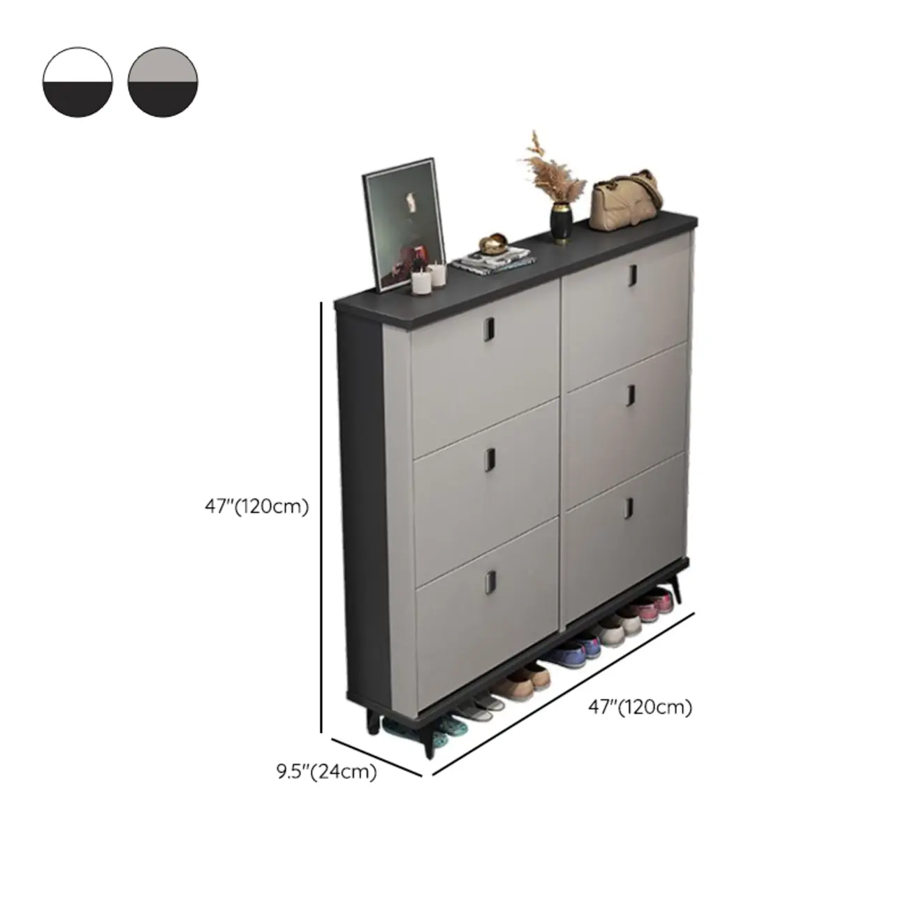 Modern Wood Shoe Cabinet with Adjustable Shelves, Entryway | homeyfad