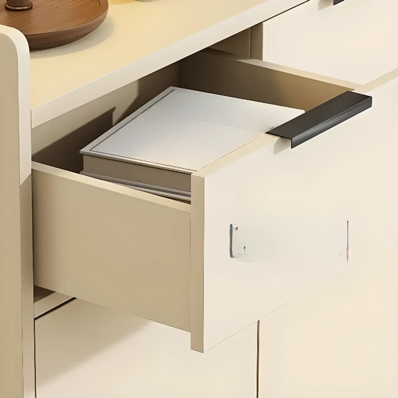 Entryway Off-White Wooden Shoe Storage Cabinet Image - 11