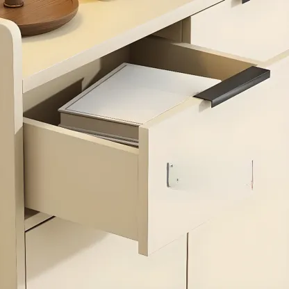 Entryway Off-White Wooden Shoe Storage Cabinet Image - 11