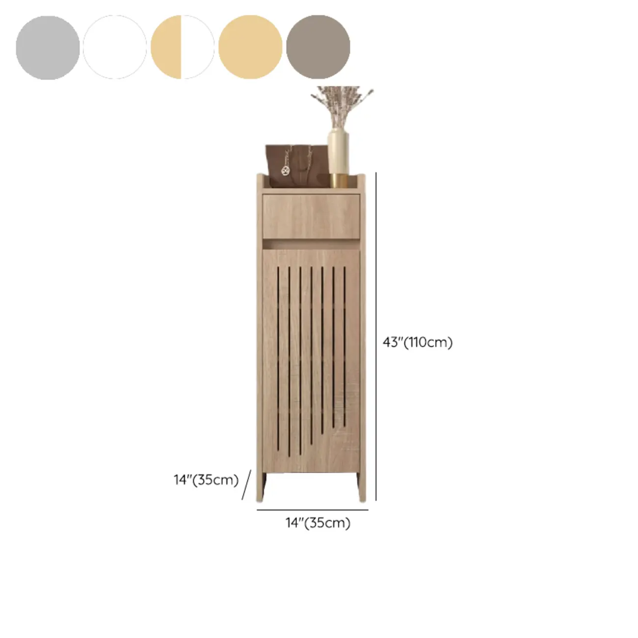Modern Slim Wood Beige Entryway Shoe Cabinet #size | homeyfad
